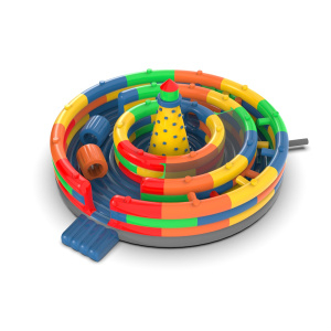 Okrągły dmuchany plac zabaw Kolorowe Klocki